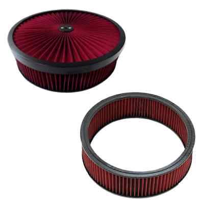 14" x 4" BLack Breather Washable Air Filter Cleaner Reusable Oiled & Element