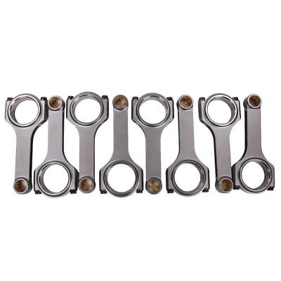 DEMOTOR Set of 8 H-Beam Connecting Rods 5.7" Bushed 4340 Steel for SBC Chevy 350 383 327