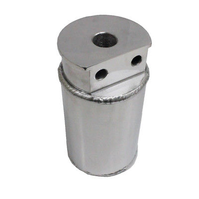 Chrome Polished Aluminum Oil Reservoir Catch Can Tank With Breather Filter