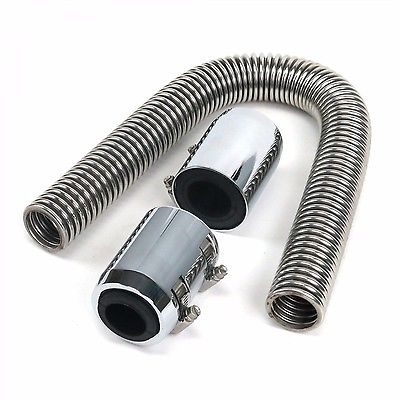 Universal 24" Stainless Radiator Hose with Chrome Caps