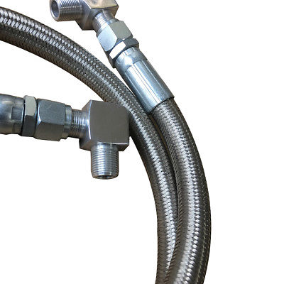 Braided Transmission Cooler Hose Lines, Including a an Fitting, 24" L