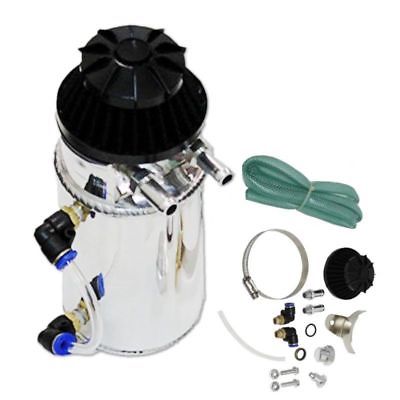 Chrome Polished Aluminum Oil Reservoir Catch Can Tank With Breather Filter