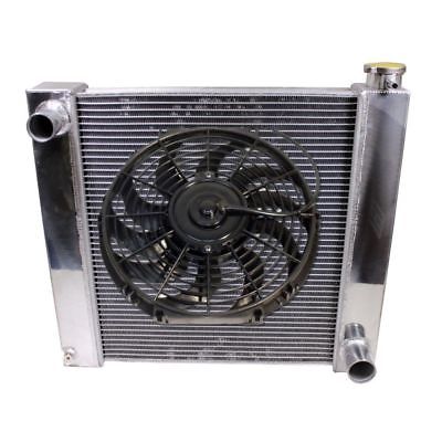 For SBC BBC Chevy GM Fabricated Aluminum Radiator 21" x 19" x3"&Heavy Duty 16" Radiator Cooling Fan