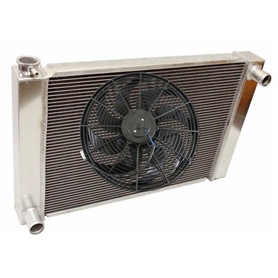 For Super Cool Ford/Mopar Fabricated Aluminum Radiator 24" x19" x3" W/ 16 Inch Electric Fan