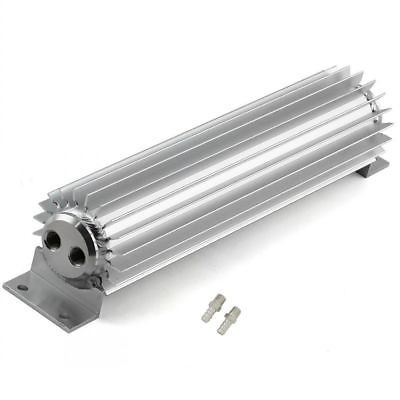 15" Satin Aluminum Finned 2 Dual Pass Transmission Cooler w/ fittings