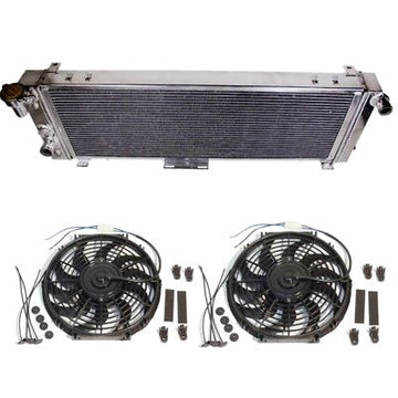 For 91-01 Jeep 2.5/4.0 3-Row/Core Aluminum Radiator & 12" Electric Cooling Fan