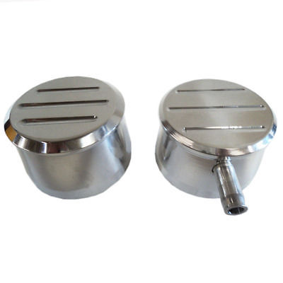 ROUND POLISHED ALUMINUM MILLED VALVE COVER PCV & BREATHER COMBO