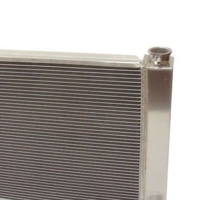 Fabricated Aluminum Radiator 24" x 19" x 3" Overall For SBC BBC Chevy GM&12" Electric Curved Blade Cooling Fan