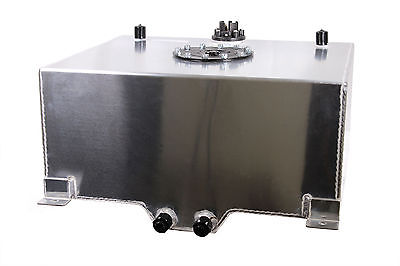 13 Gallon Polished Aluminum Racing Drift Fuel Cell Gas Tank with Level Sender