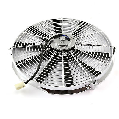 Electric 16" chrome Straight Blade Reversible Cooling Fan 12v 3000cfm