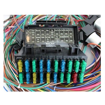 12v 24 Circuit 15 Fuse Street Hot Rat Rod Wiring Harness Wire Kit Complete