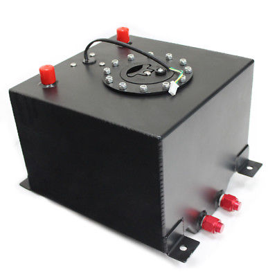 5 Gallon OEM Polished Aluminum Fuel Cell Gas Tank Sender Hot Rod Rat Rod V8,Black