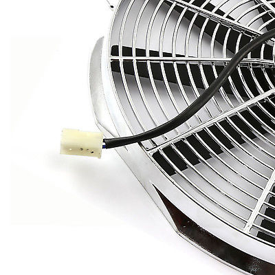 Electric 16" chrome Straight Blade Reversible Cooling Fan 12v 3000cfm