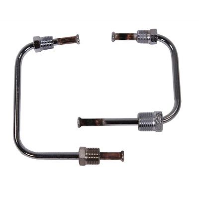 Chrome Horizontal Proportioning Valve Brake Lines kit 3/8 to 7/16 and 3/8 to 1/2