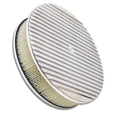 14" x 3" Full Retro Finned Round Aluminum Air Cleaner Assembly Kit w/ Element