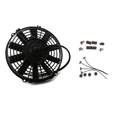 Dual Electric 10" straight blade cooling radiator fans 12V w/ Heavy Duty Theremostat Kit