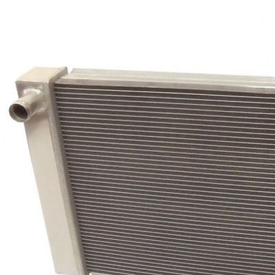 Fabricated Aluminum Radiator 24" x 19" x 3" Overall For SBC BBC Chevy GM&12" Electric Curved Blade Cooling Fan