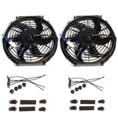 Dual 10" Electric Curved Blade Reversible radiator Cooling Fans 12v 80w 850cfm