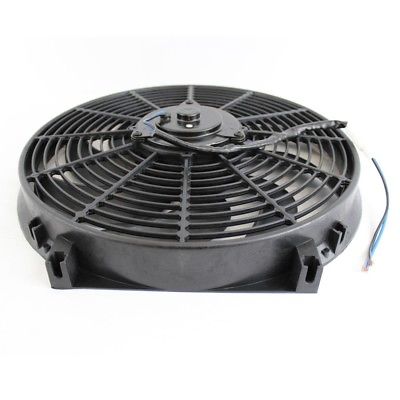 Universal High Performance Wide Curved 12V Electric Cooling Radiator Fan with Mounting Kit (14 Inch, Black)