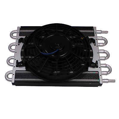 Heavy Duty Transmission Aluminum Oil Cooler with 9'' Electric Fan