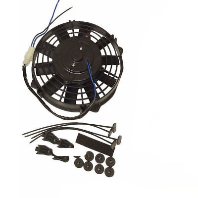 2 Sets of 8" Straight Blade Heavy Duty Electric Radiator Cooling Fan 12v with Thermostat Kit