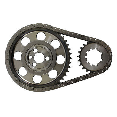 Chevy SBC 350 Late Double Roller 9 Keyway Billet Steel Timing Chain Kit(Brs/Brg)