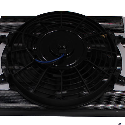 Heavy Duty Transmission Aluminum Oil Cooler with 9'' Electric Fan