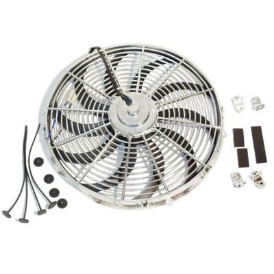 Dual Chrome 12" Curved Blade Reversible Cooling Fans 1400cfm w/ Mounting Kit