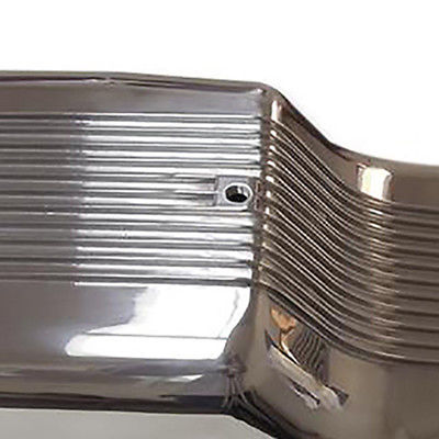 SBF Polished Aluminum Finned Front Sump Oil Pan Ford 65-77 260 289 302