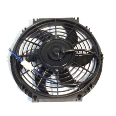 Universal High Performance 12V Slim Electric Cooling Radiator Fan With Fan Mounting Kit (10 Inch, Black)