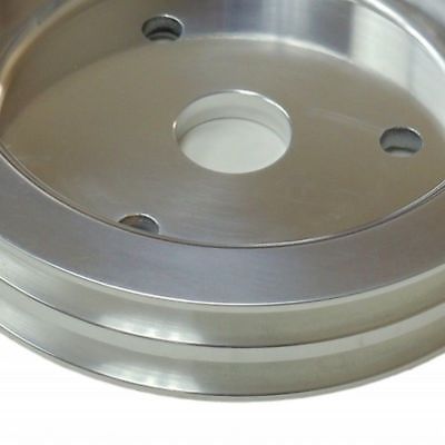 SBC Chevy Aluminum Crank Pulley Double 2 Groove For Short Water Pump SWP 350 400