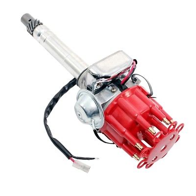 For SBC BBC Chevy HEI Distributor V8 Ready To Go 350 454 w/ Internal Module,Red Cap