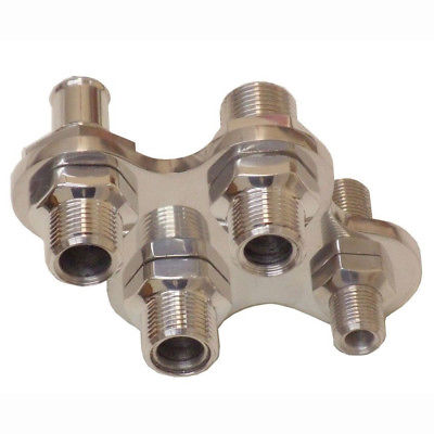 Polished Aluminum Air Conditioning Firewall Heater Bulkhead 4 ports Push-on