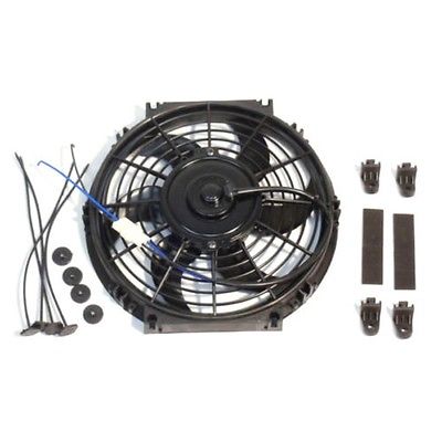 Universal High Performance 12V Slim Electric Cooling Radiator Fan With Fan Mounting Kit (10 Inch, Black)