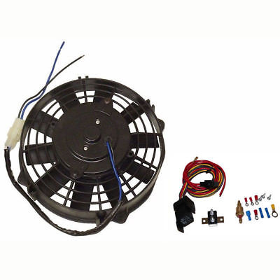 2 Sets of 8" Straight Blade Heavy Duty Electric Radiator Cooling Fan 12v with Thermostat Kit