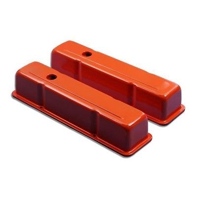 Small Block Chevy 58-86 Steel Orange Tall Valve Cover 283 327 350 400 SBC