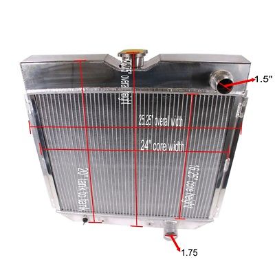 FOR 67-70 MUSTANG/COUGAR XR-7 V8 3-ROW/TRI-CORE FULL ALUMINUM RACING RADIATOR