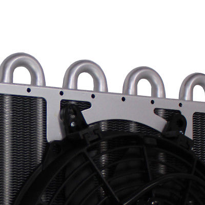 Heavy Duty Transmission Aluminum Oil Cooler with 9'' Electric Fan