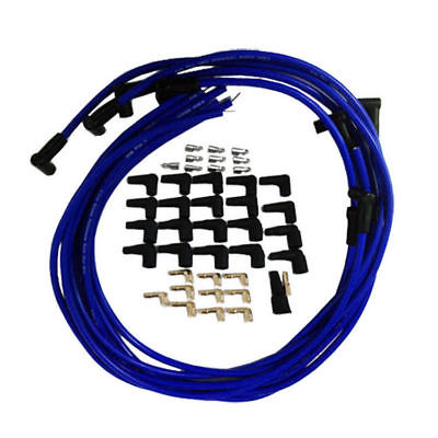 9.5 mm Blue 90 Degree Spark Plug Wires For Distributor Chevy BBC SBC SBF 302 350