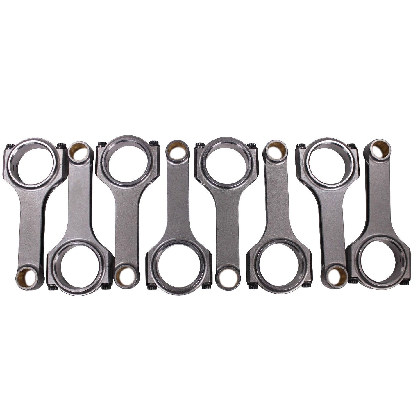 DEMOTOR Set of 8 H-Beam Connecting Rods 6.385" Bushed 4340 Steel for Chevy BBC 454