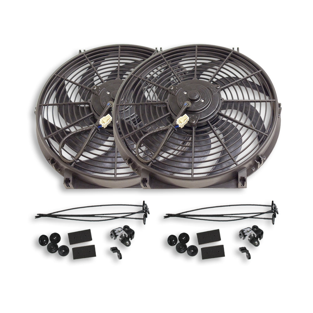 2pcs 14" Electric Heavy Duty Radiator Reversible Fan 2000 Cfm with Mounting Kit
