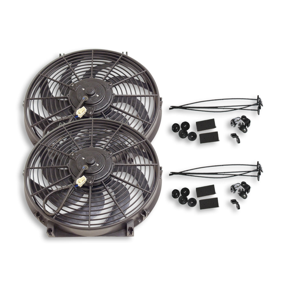 2pcs 14" Electric Heavy Duty Radiator Reversible Fan 2000 Cfm with Mounting Kit