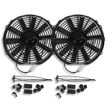 Dual Electric 10" straight blade cooling radiator fans 12V 850cfm