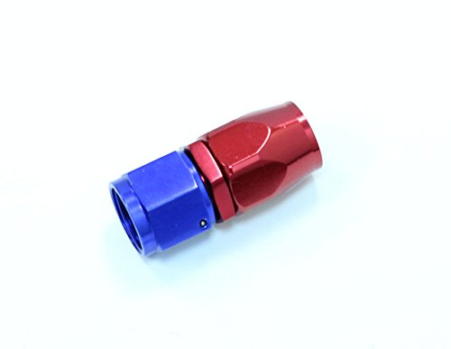 Reusable Swivel Hose Ends-Straight An-10 Polished Red & Blue