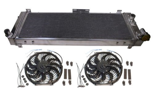For 91-01 Jeep 2.5/4.0 3-Row/Core Aluminum Radiator & 14" Electric Cooling Fan