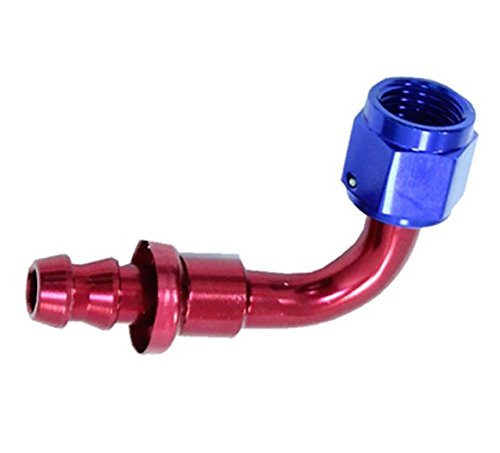 Aluminum AN8 8-AN 90 Degree Swivel Oil/Fuel Line Hose End Push-On Male Fitting