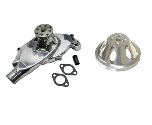 BBC chevy 396 427 454 short chrome aluminum water pump High Volume & 1 Groove SWP Short Water Pump Pulley