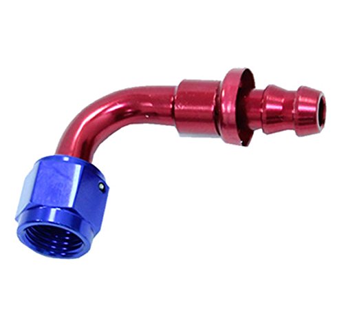 Aluminum AN6 6-AN 90 Degree Swivel Oil/Fuel Line Hose End Push-On Male Fitting