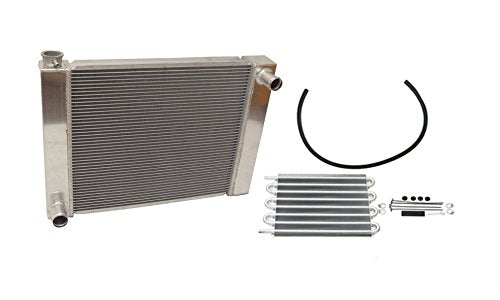For Ford /Mopar Fabricated Aluminum Radiator 26" x 19" x3" Overall & Transmission Oil Cooler