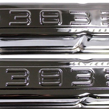 58-86 SBC Chevy Chrome Tall C.I.D. Steel Valve Covers Small Block 283 305 327